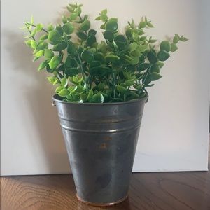 Farmhouse galvanized bucket with greenery